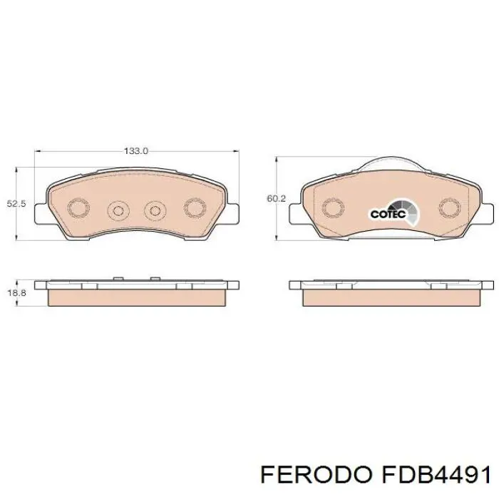 Купить FDB4491 Ferodo Колодки тормозные