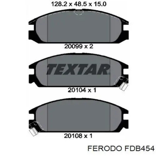 Передние тормозные колодки FDB454 Ferodo