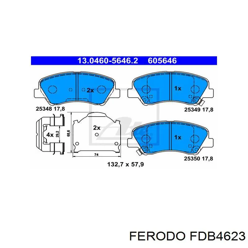 Pastillas de freno delanteras FDB4623 Ferodo