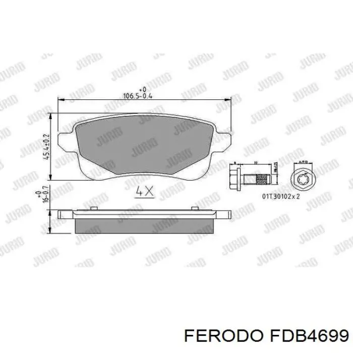 Купить FDB4699 Ferodo Колодки тормозные задние, дисковые