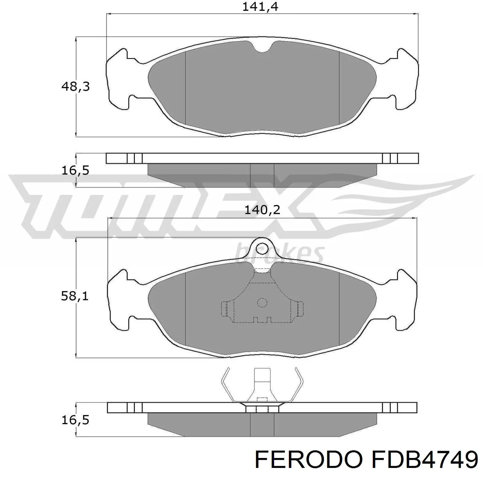 Передние тормозные колодки FDB4749 Ferodo