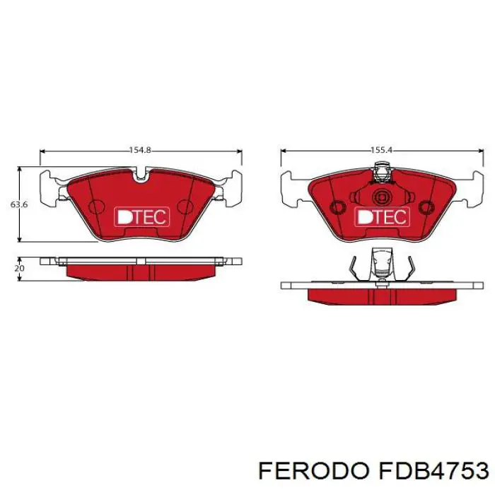 Pastillas de freno delanteras FDB4753 Ferodo