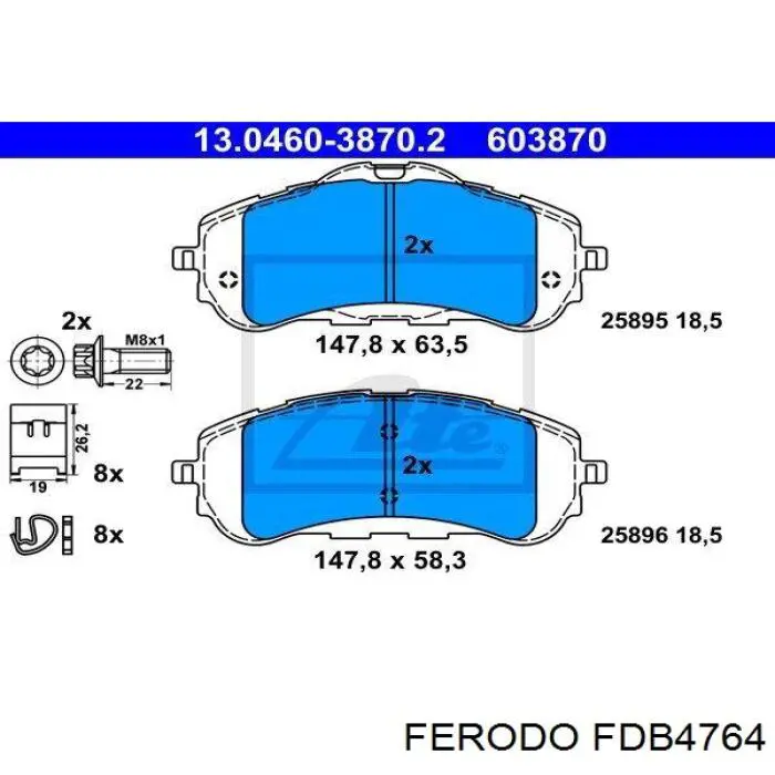 Колодки Ferodo FDB4764 цена, от 36.30 USD