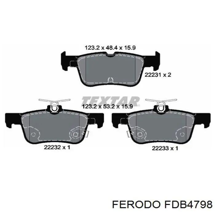 Колодки дисковые  Ferodo FDB4798 цена, от 22.50 USD