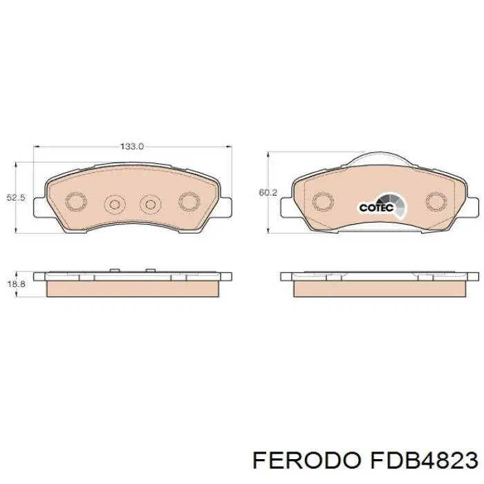 Pastillas de freno delanteras FDB4823 Ferodo