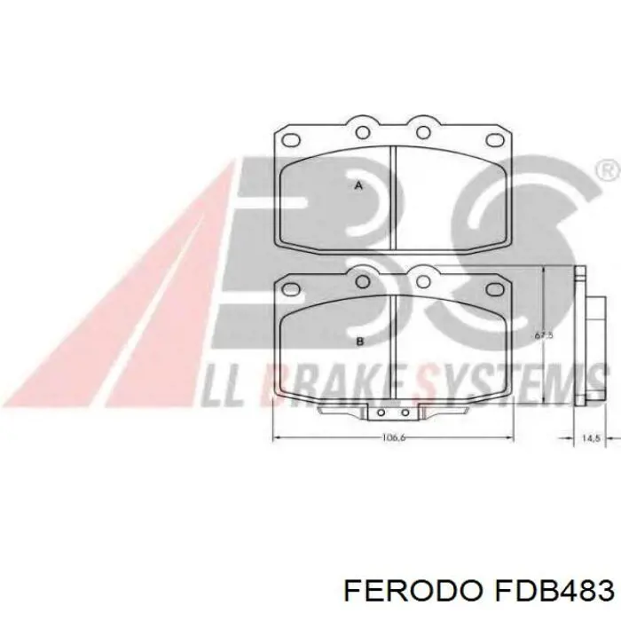 Передние тормозные колодки FDB483 Ferodo