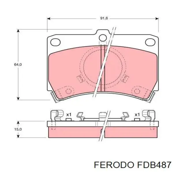 Передние тормозные колодки FDB487 Ferodo