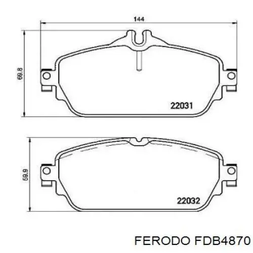 Купить FDB4870 Ferodo Колодки тормозные
