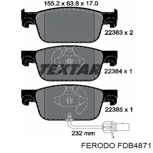 Колодки Ferodo FDB4871 цена, от 47.31 USD
