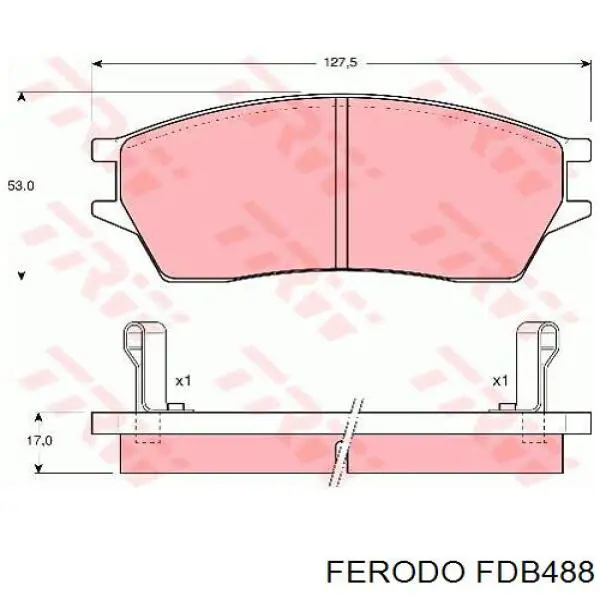 fdb488 Ferodo колодки тормозные передние дисковые
