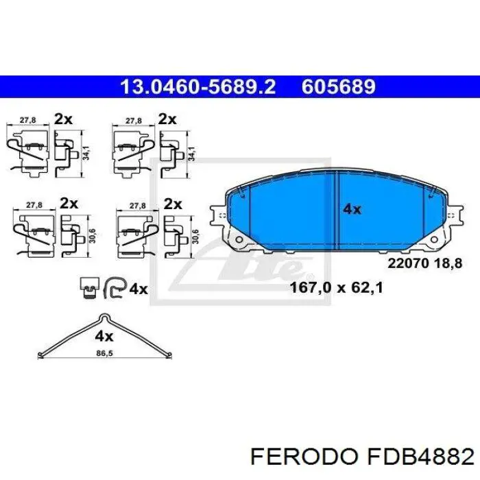 Купить FDB4882 Ferodo Колодки тормозные
