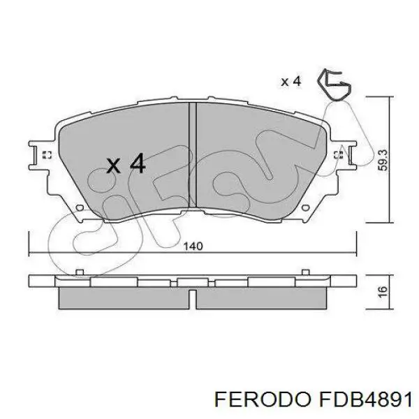 Купить FDB4891 Ferodo Колодки тормозные