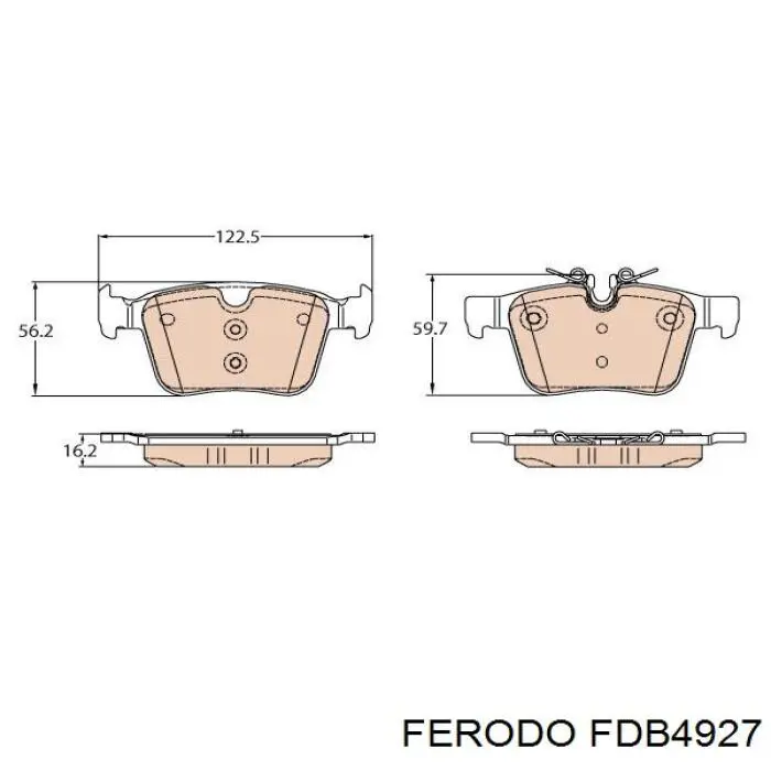 Колодки тормозные задние дисковые FERODO FDB4927