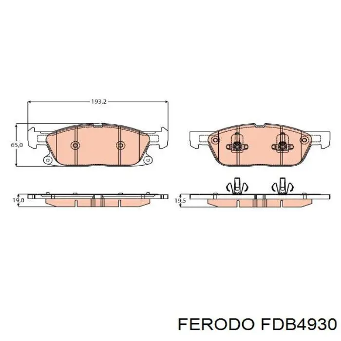 Купить FDB4930 Ferodo Колодки тормозные