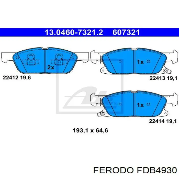 Передние тормозные колодки FDB4930 Ferodo