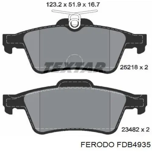 Колодки дисковые  Ferodo FDB4935 цена, от 31.41 USD