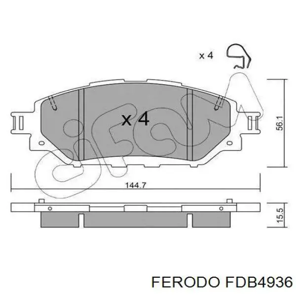 Купить FDB4936 Ferodo Колодки тормозные