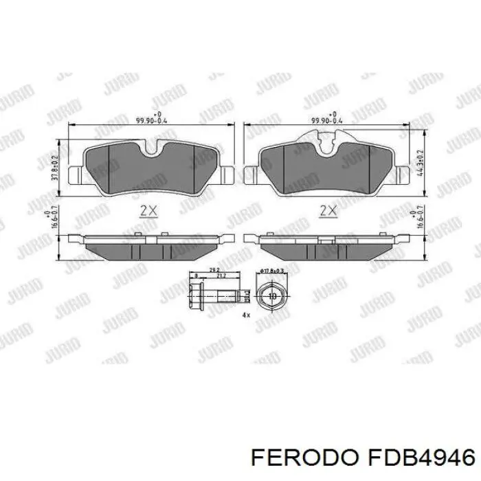 Купить FDB4946 Ferodo Колодки тормозные задние, дисковые