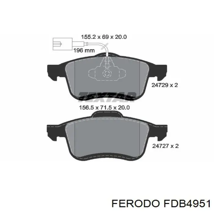 Купить FDB4951 Ferodo Колодки тормозные
