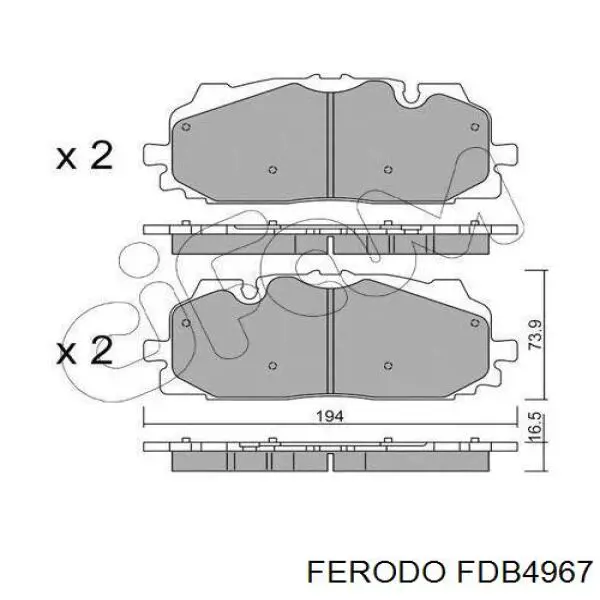 Передние тормозные колодки FDB4967 Ferodo