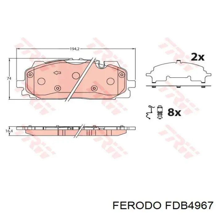 FDB4967 Ferodo Колодки передние
