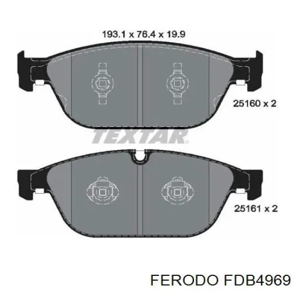 Передние тормозные колодки FDB4969 Ferodo