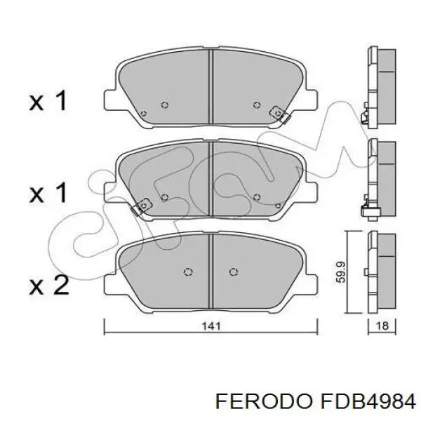 Купить FDB4984 Ferodo Колодки тормозные
