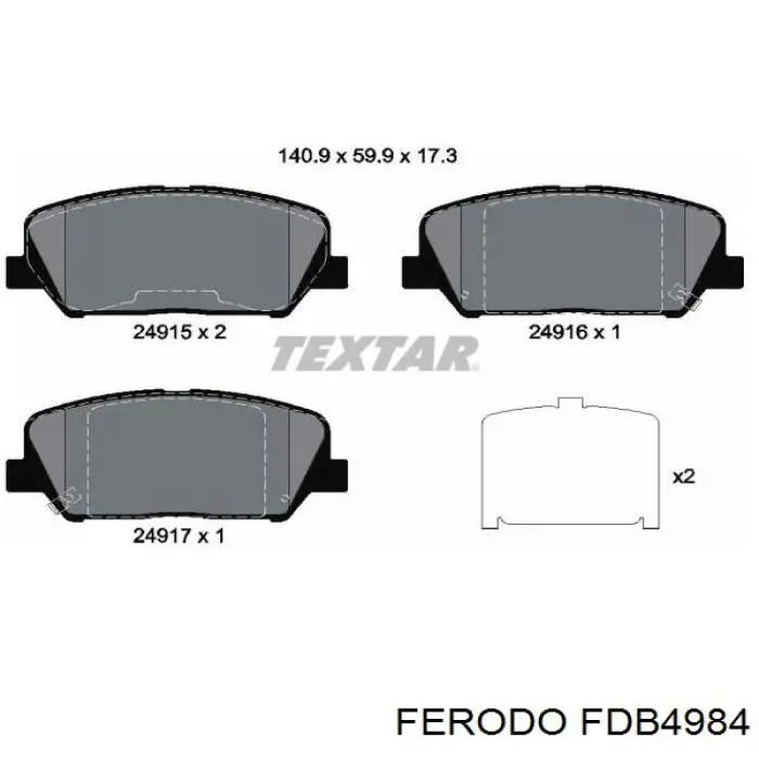 Колодки Ferodo FDB4984 цена, от 24.70 USD