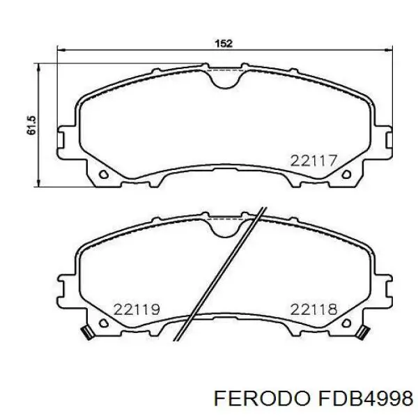 FDB4998 Ferodo sapatas do freio dianteiras de disco