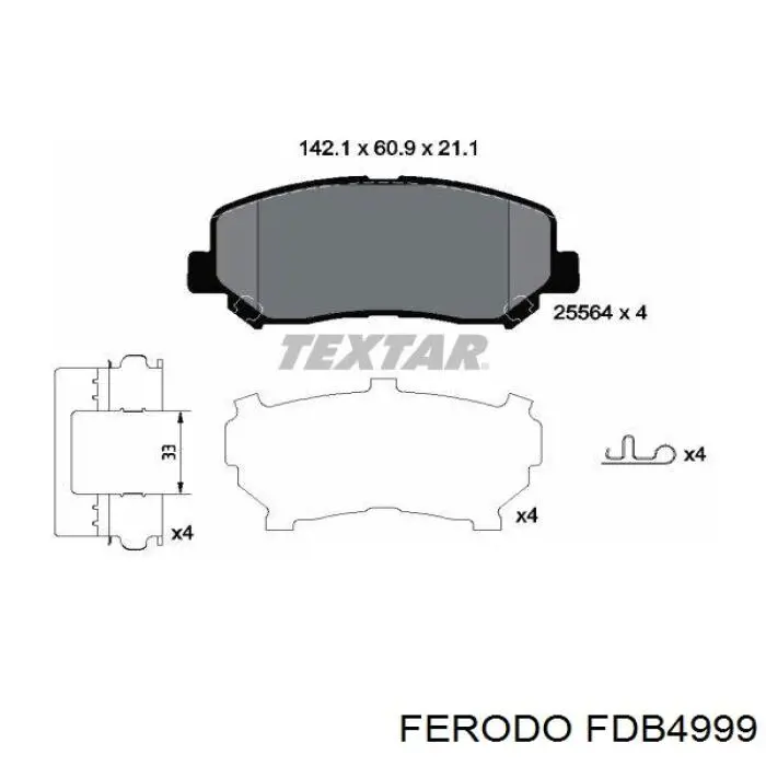 Колодки Ferodo FDB4999 цена, от 47.84 USD