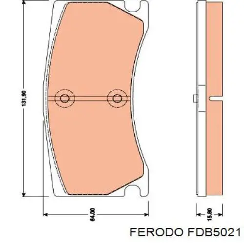 FDB5021 Ferodo Колодки тормозные дисковые комплект