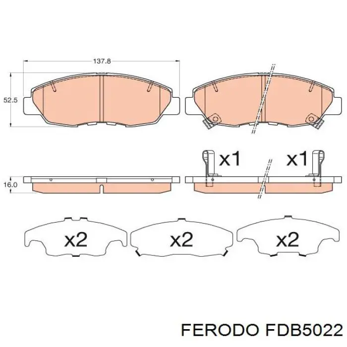 FDB5022 Ferodo передние тормозные колодки