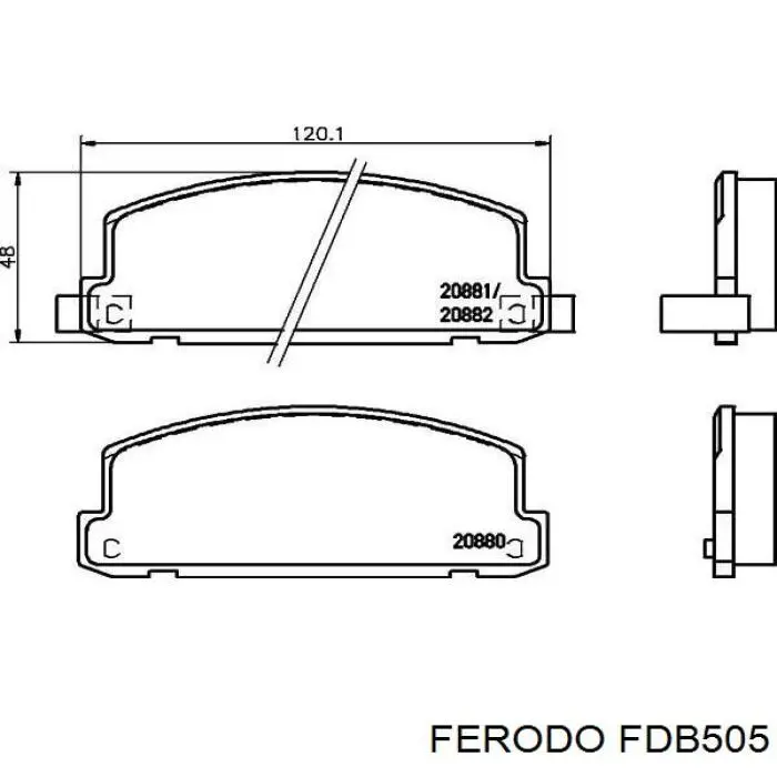 FDB505 Ferodo колодки тормозные передние дисковые