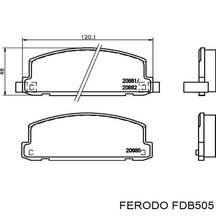 Передние тормозные колодки FDB505 Ferodo