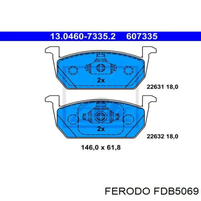 Колодки Ferodo FDB5069 цена, от 47.37 USD