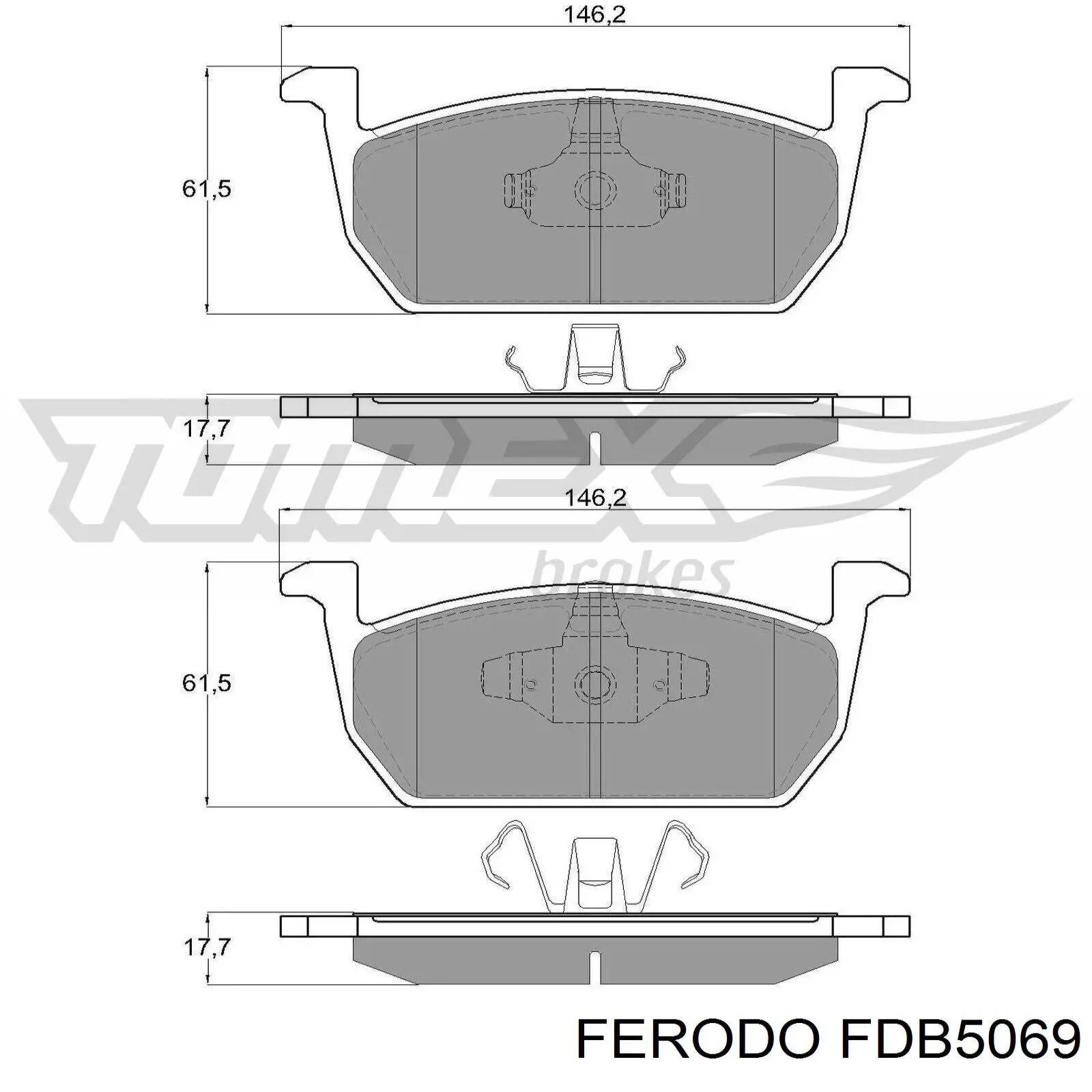 Купить FDB5069 Ferodo Колодки тормозные