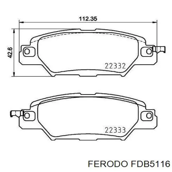 Колодки дисковые  Ferodo FDB5116 цена, от 36.45 USD