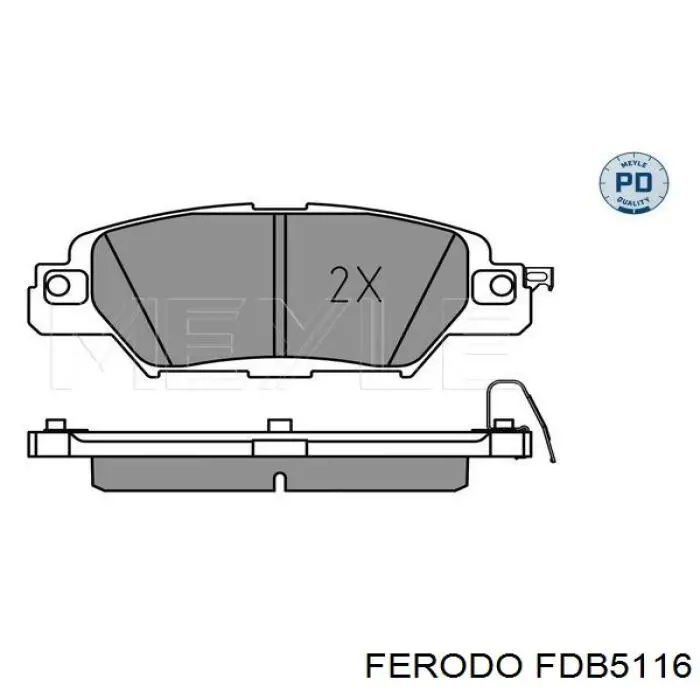 Купить FDB5116 Ferodo Колодки тормозные задние, дисковые