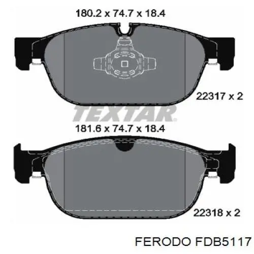 Колодки Ferodo FDB5117 цена, от 73.73 USD