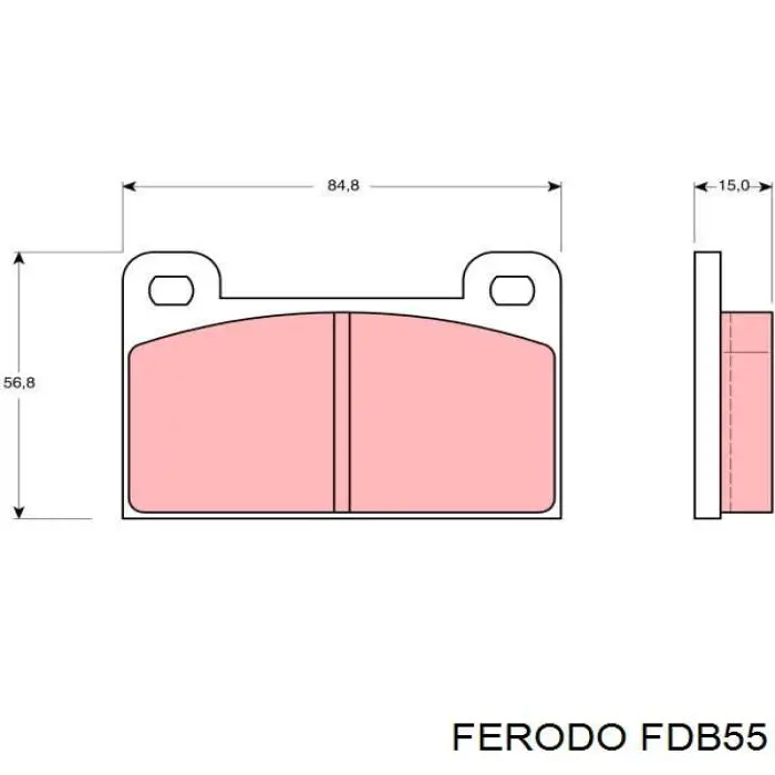 Передние тормозные колодки FDB55 Ferodo