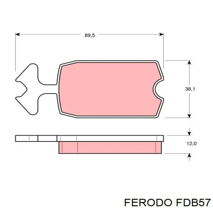 Передние тормозные колодки FDB57 Ferodo