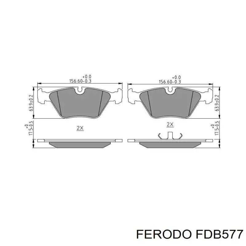 Передние тормозные колодки FDB577 Ferodo