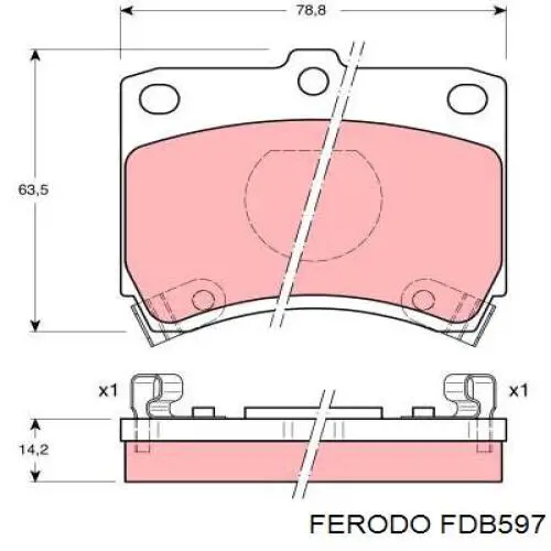 Передние тормозные колодки FDB597 Ferodo