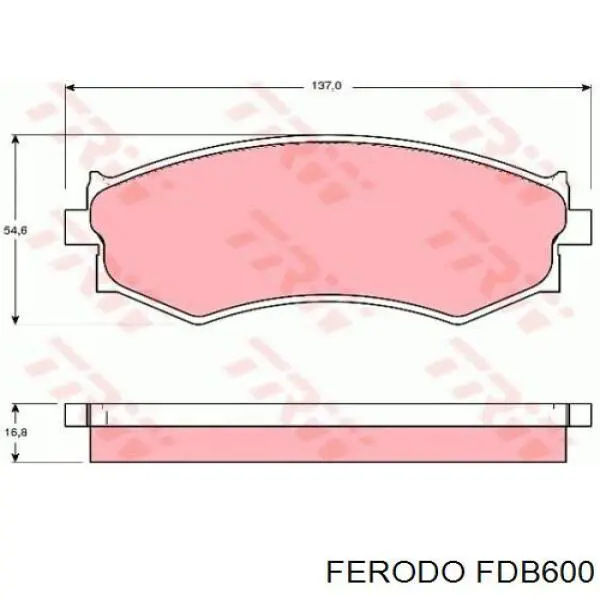 Pastillas de freno delanteras FDB600 Ferodo