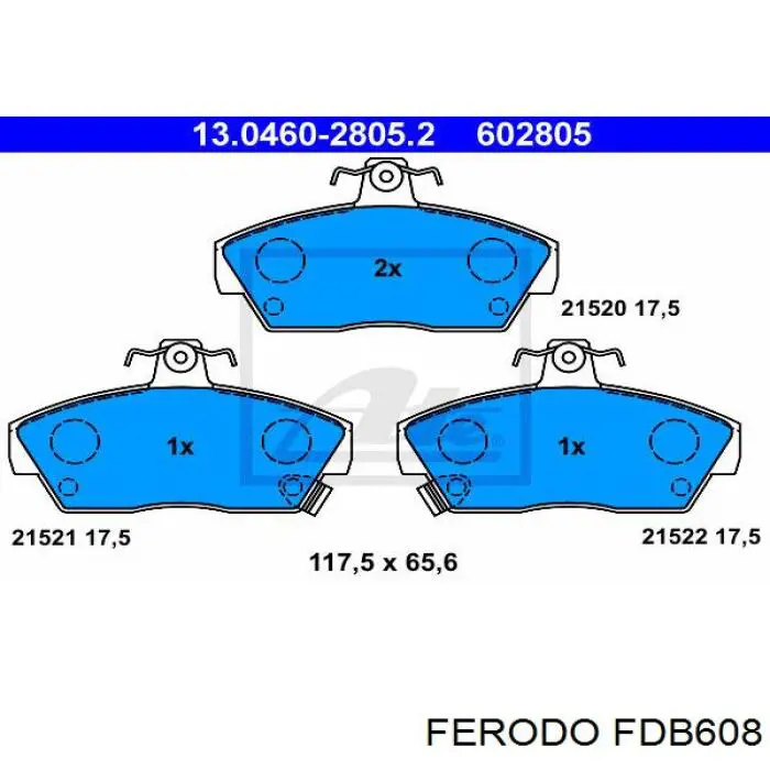 FDB608 Ferodo колодки тормозные передние дисковые