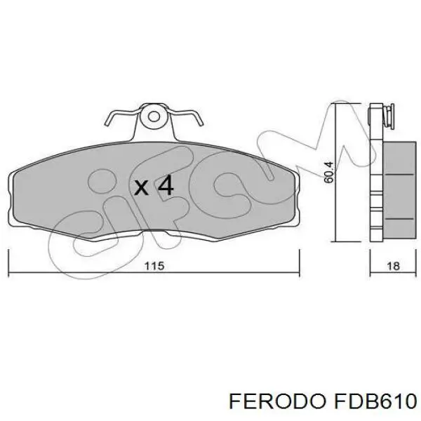 Колодки Ferodo FDB610 цена, от 17.25 USD
