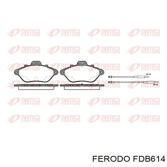 Передние тормозные колодки FDB614 Ferodo