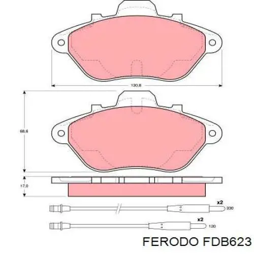 Передние тормозные колодки FDB623 Ferodo