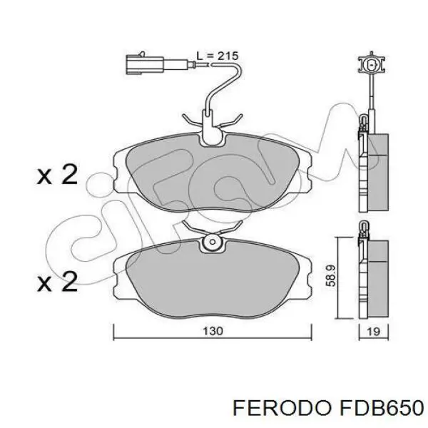 Передние тормозные колодки FDB650 Ferodo