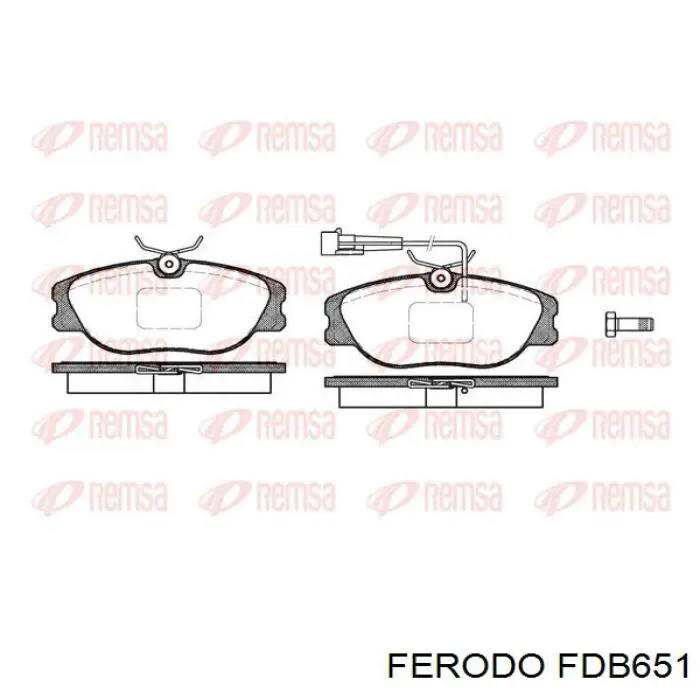 Передние тормозные колодки FDB651 Ferodo